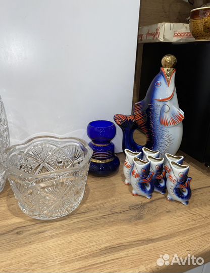 Ваза графин СССР метал хрусталь