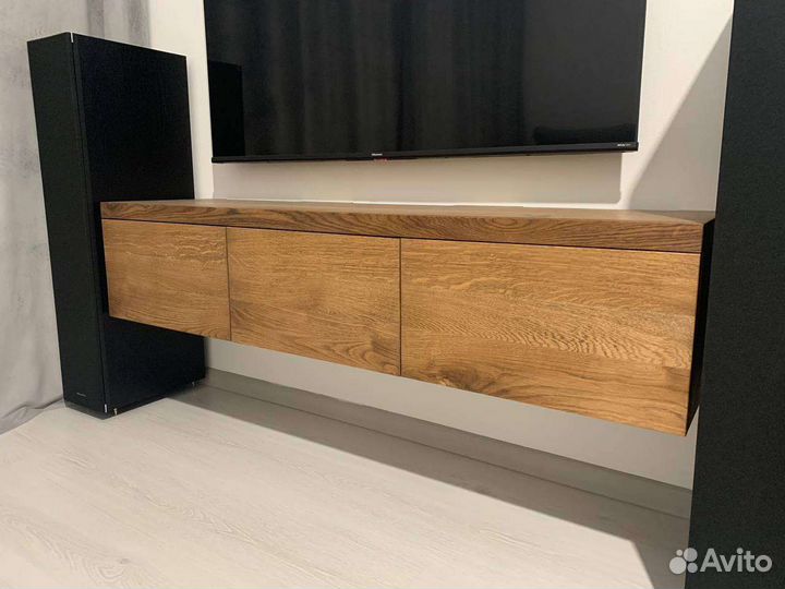 Подвесная тумба под тв из массива