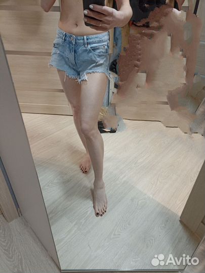 Шорты джинсовые (рубашка лен в подарок)