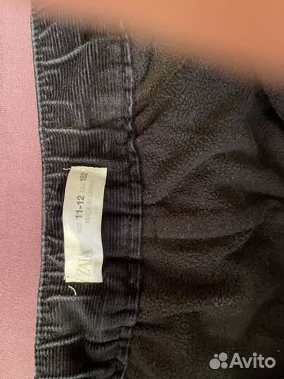 Брюки вельветовые на флисе утепленные zara