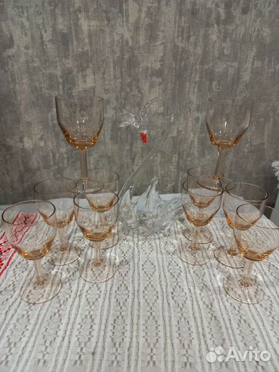 Бокалы карамельное стекло СССР