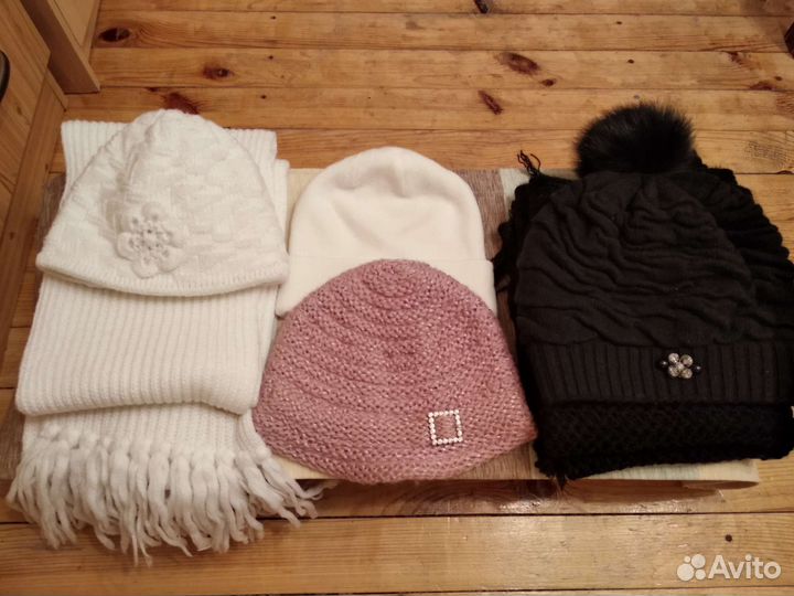 Шапочки с шарфом весна-осень