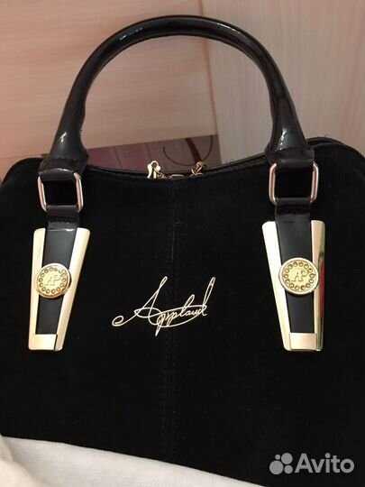 Сумка замш+лак