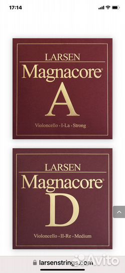 Ля, Ре Larsen Magnacore струны для виллончели
