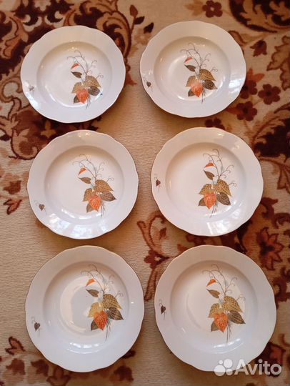 Тарелки Суповые Обеденные фарфор