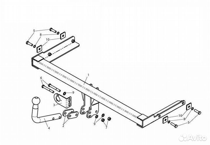 Фаркоп на Фольксваген Поло седан, с 2010 г. в