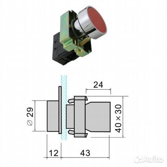 1 шт Кнопка красня 3SA8-BA42 ZB2-BE102