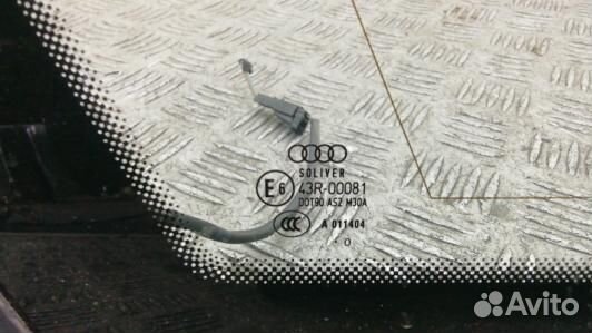 Стекло кузова боковое заднее левое audi A6 C6 (86B