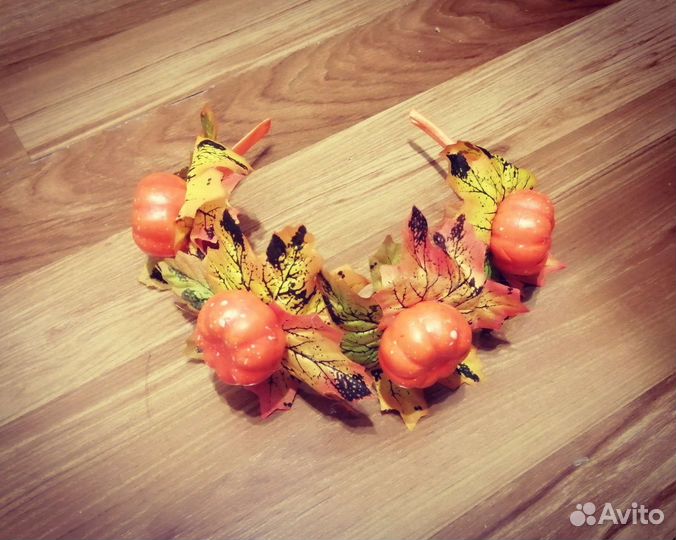 Ободок на праздник осени, осенний, с тыквами