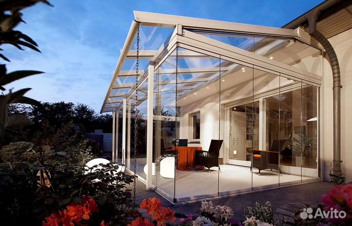 Безрамное остекление панорамное террас