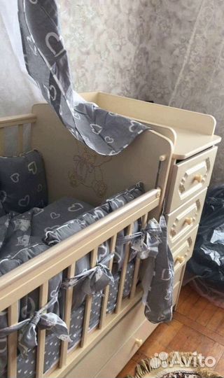 Детская кроватка 3 в 1 трансформер