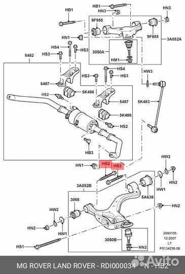 Болт развальный land rover sport/ D3/D4 land rover