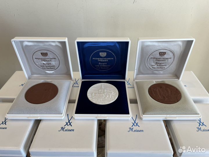 Meissen фарфоровый пласт/медальон в коробке