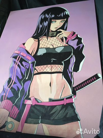 Картина «Хината Хьюга» из аниме «Наруто»