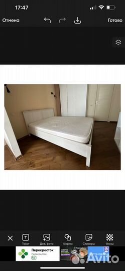 Двухспальная кровать с матрасом 200х160