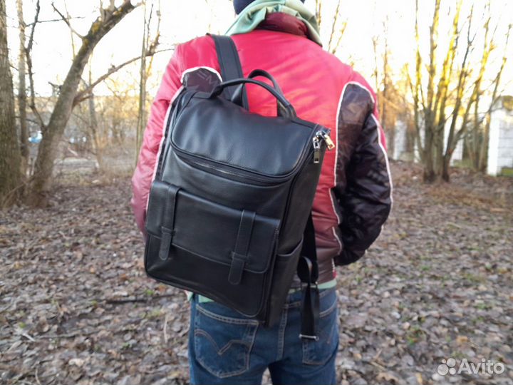 Рюкзак мужской натуральная кожа большой городской