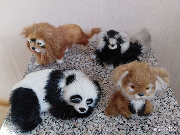 Фигурки животных из меха