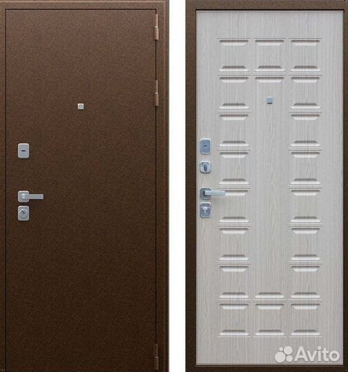 Дверь входная коричневая металлическая шумо-изоляц