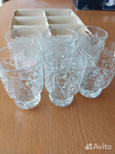 Новый набор хрустальных рюмок СССР