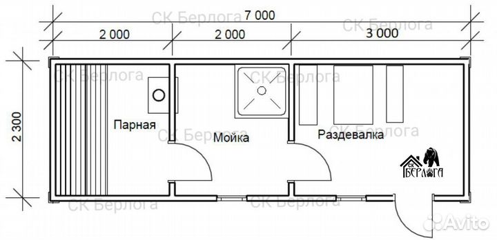 Баня под ключ / Брусовая / Мобильная