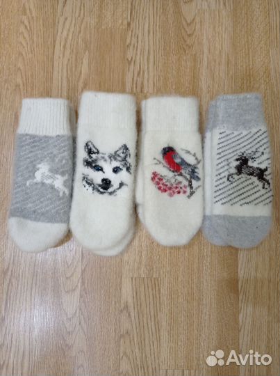 Шерстяные варежки