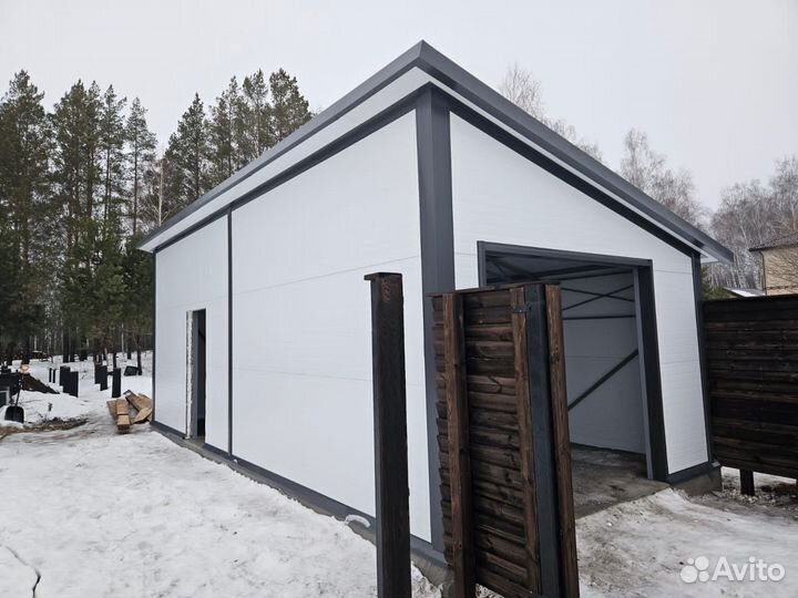 Гараж из сендвич панелей 4 на 8