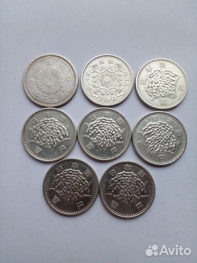 Монеты Японии 1923- 1965г.-серебро