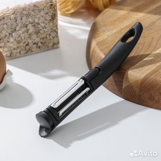 Овощечистка вертикальная Доляна «Креветка», 3 лезв