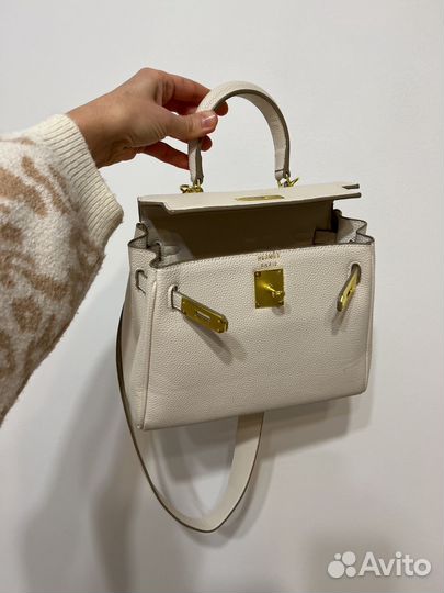 Кожаная молочная hermes kelly