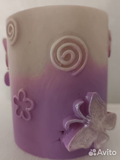 Подставка стакан под карандаши и кисти бабочка