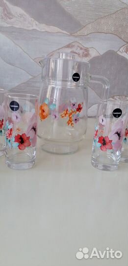 Набор стаканы и графин кувшин 7 предметов