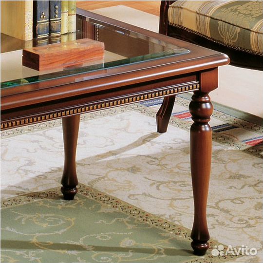 Стол журнальный со стеклом Джоконда орех
