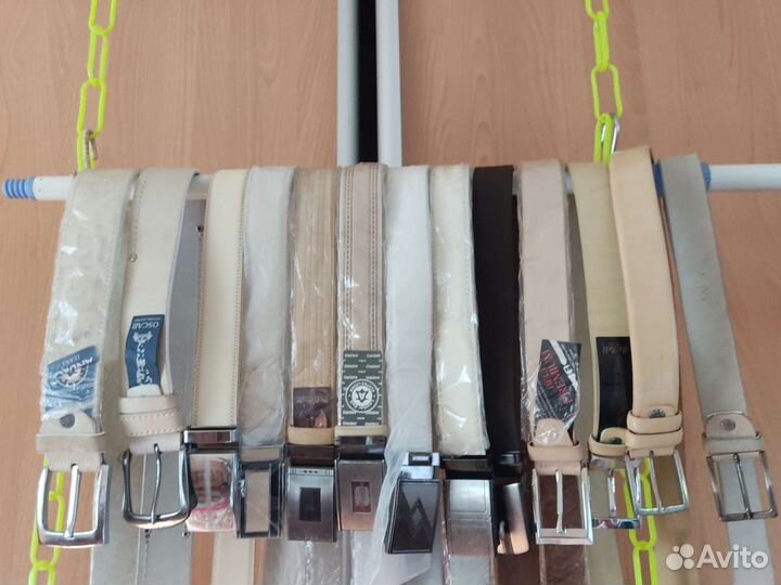 Светлые кожаные мужские ремни джинсовые и брючные