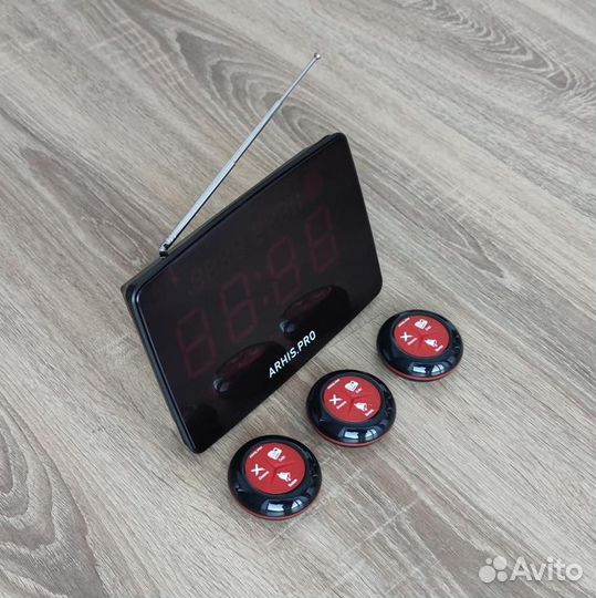 Кнопка вызова официанта Счет, Вызов, Отмена, табло