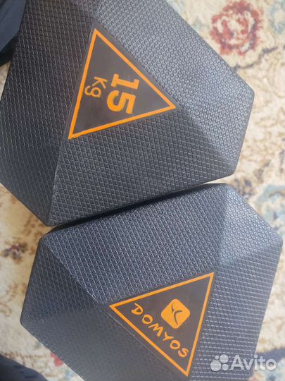 Гантели 15х2 (30кг)обрезиненные неразборные