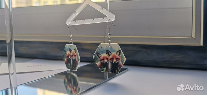Серьги Лисята. Ручная работа