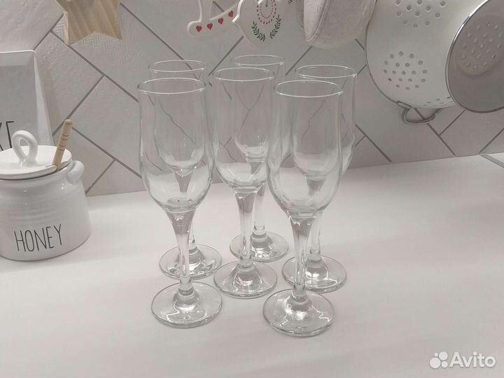 Бокалы под шампанское,6 шт 8 марта