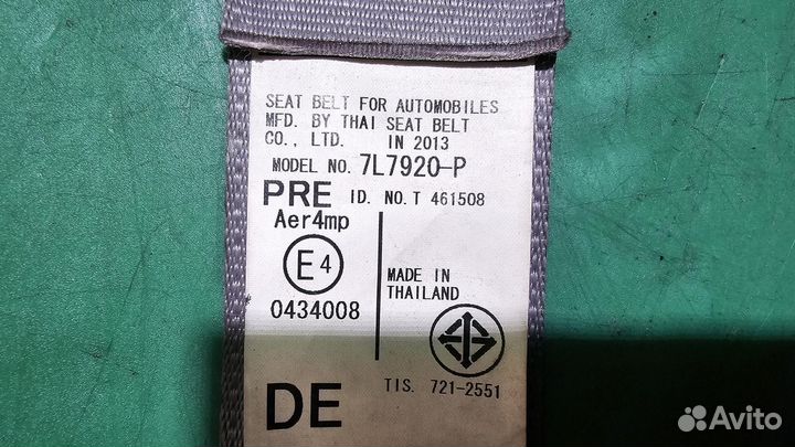 Б/У Б/У Ремень безопасности передний R G7 toyota