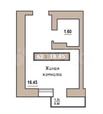 Квартира-студия, 18,5 м², 3/9 эт.