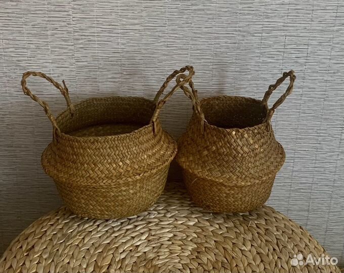 Корзинки интерьерные плетеные ручной работы