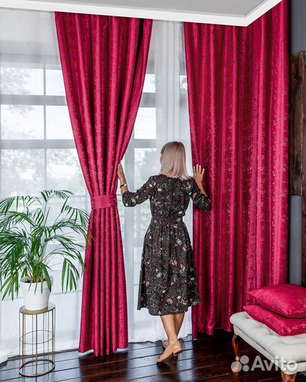 Шторы мрамор Зарина готовые