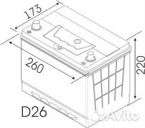 Акб 75ач Bars Asia Прямая полярность