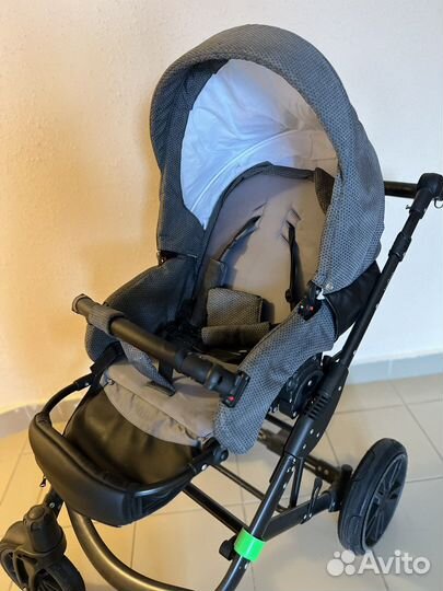 Коляска 2 в 1 indigo эко кожа