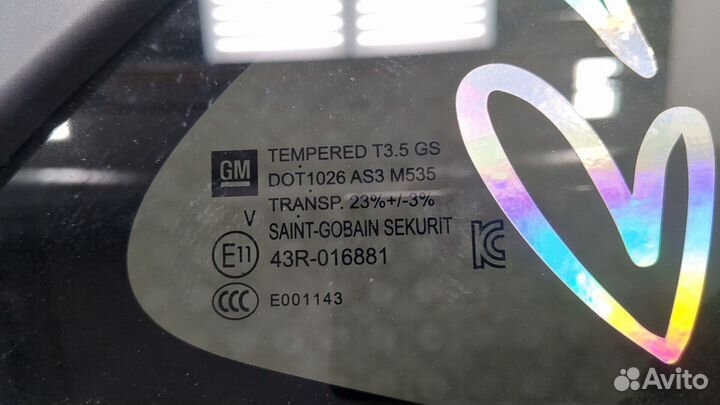 Стекло кузовное боковое правое заднее Renault Koleos 2016, 2016