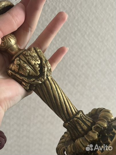 Менажница на ножке хрусталь латунь