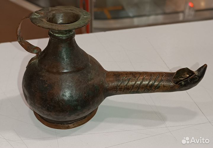 Старинная лампа (чираг), медь, оригинал. XIX век