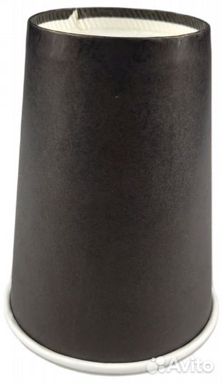 Бумажные стаканы 350 мл однослойные черные 40 шт