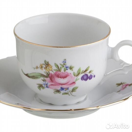 Кофейный сервиз мейсенский букет разделяю