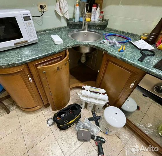 Установка замена фильтров воды Аквафор/Атолл/Барье