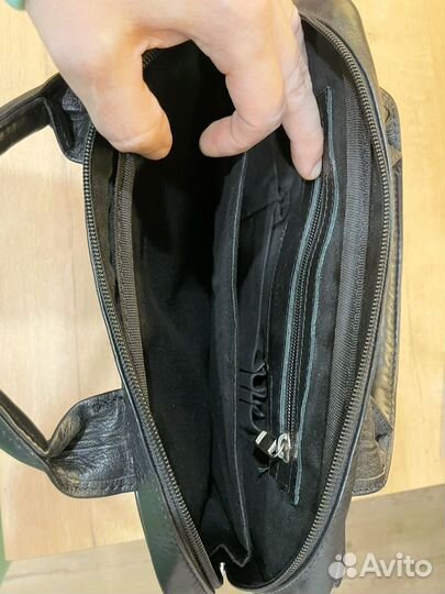 Мужской кожаный портфель- сумка